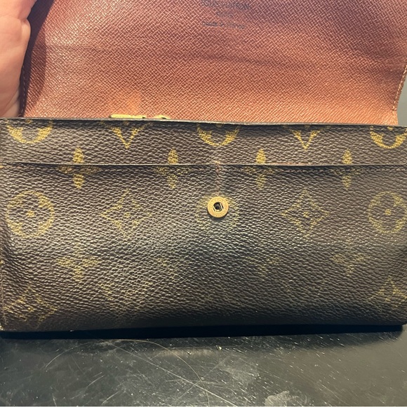 Louis Vuitton Bifold Long Gold Monogram Brown Snap Wallet Authentic Used - Picture 7 of 10